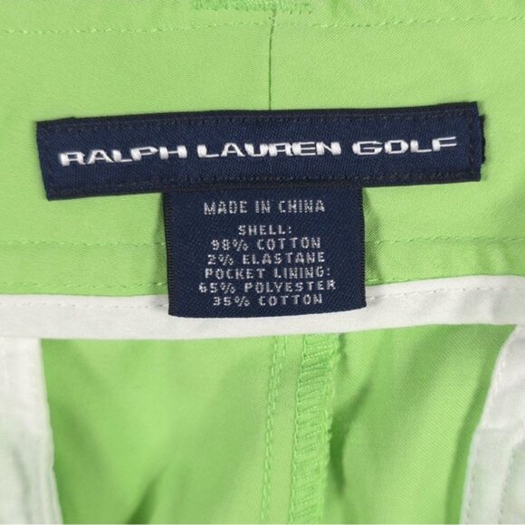 RALPH LAUREN GOLF Bright Green Cotton Stretch Pants Women's No Size Tag 8-10 M - Picture 3 of 10